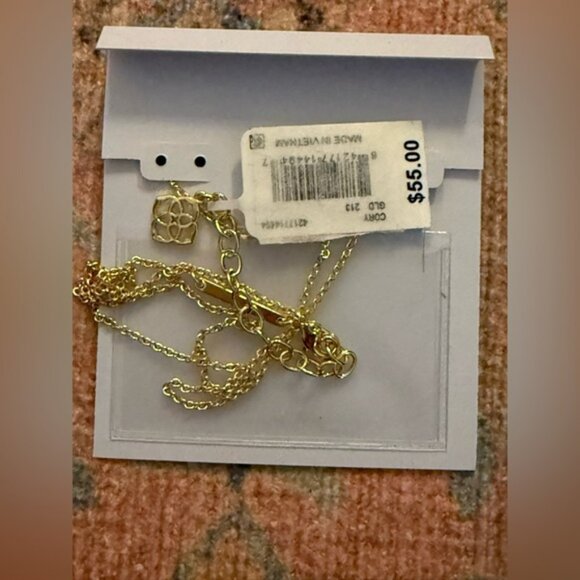 Kendra Scott 'Cory' Gold Slate Cats Eye Semiprecious Stone Pendant Necklace - Picture 7 of 8